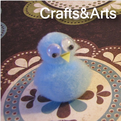 bluebird bird pom-pom craft
