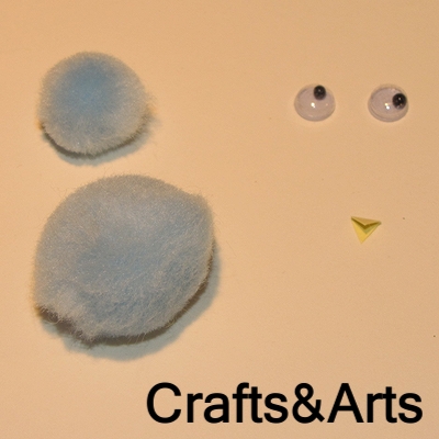 bluebird bird pom-pom craft