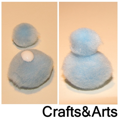 bluebird bird pom-pom craft