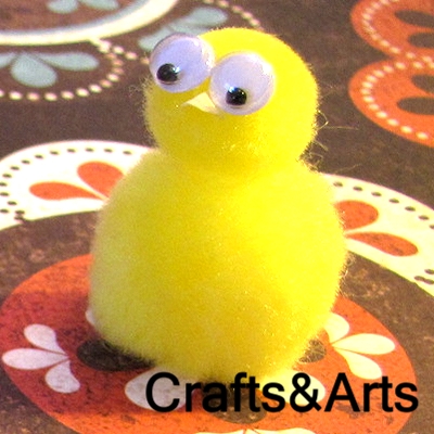 Chick pom-pom craft