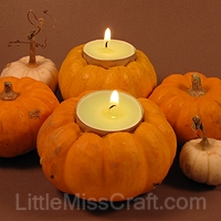 mini pumpkin tealight decoration craft thankgiving halloween fall harvest