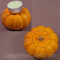 mini pumpkin tealight decoration craft thankgiving halloween fall harvest