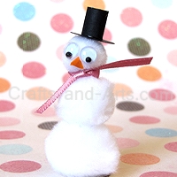 Snowman pom-pom craft