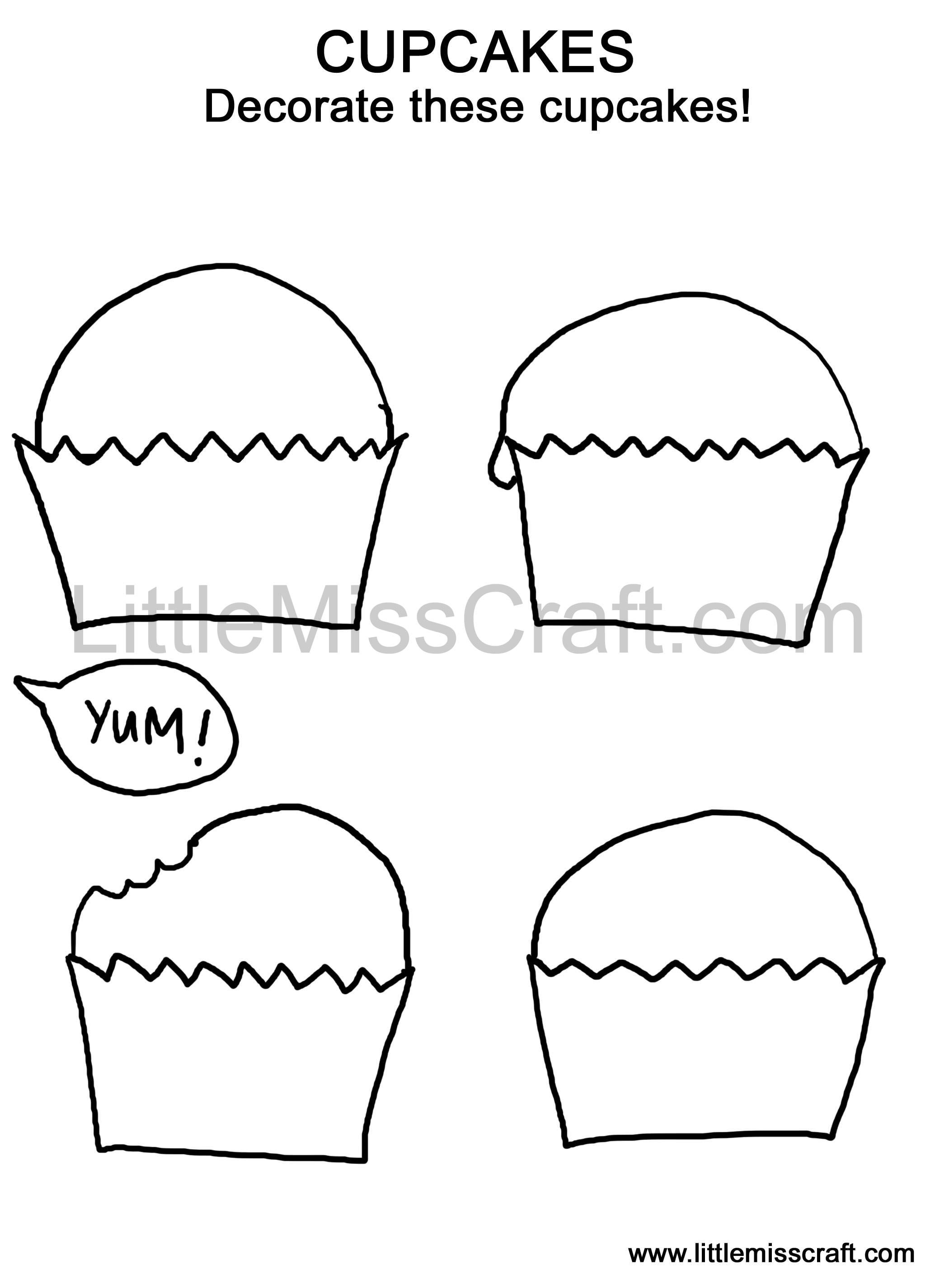 Printable Coloring Pages Doodle sweets ice cream cupcakes cake chocolates