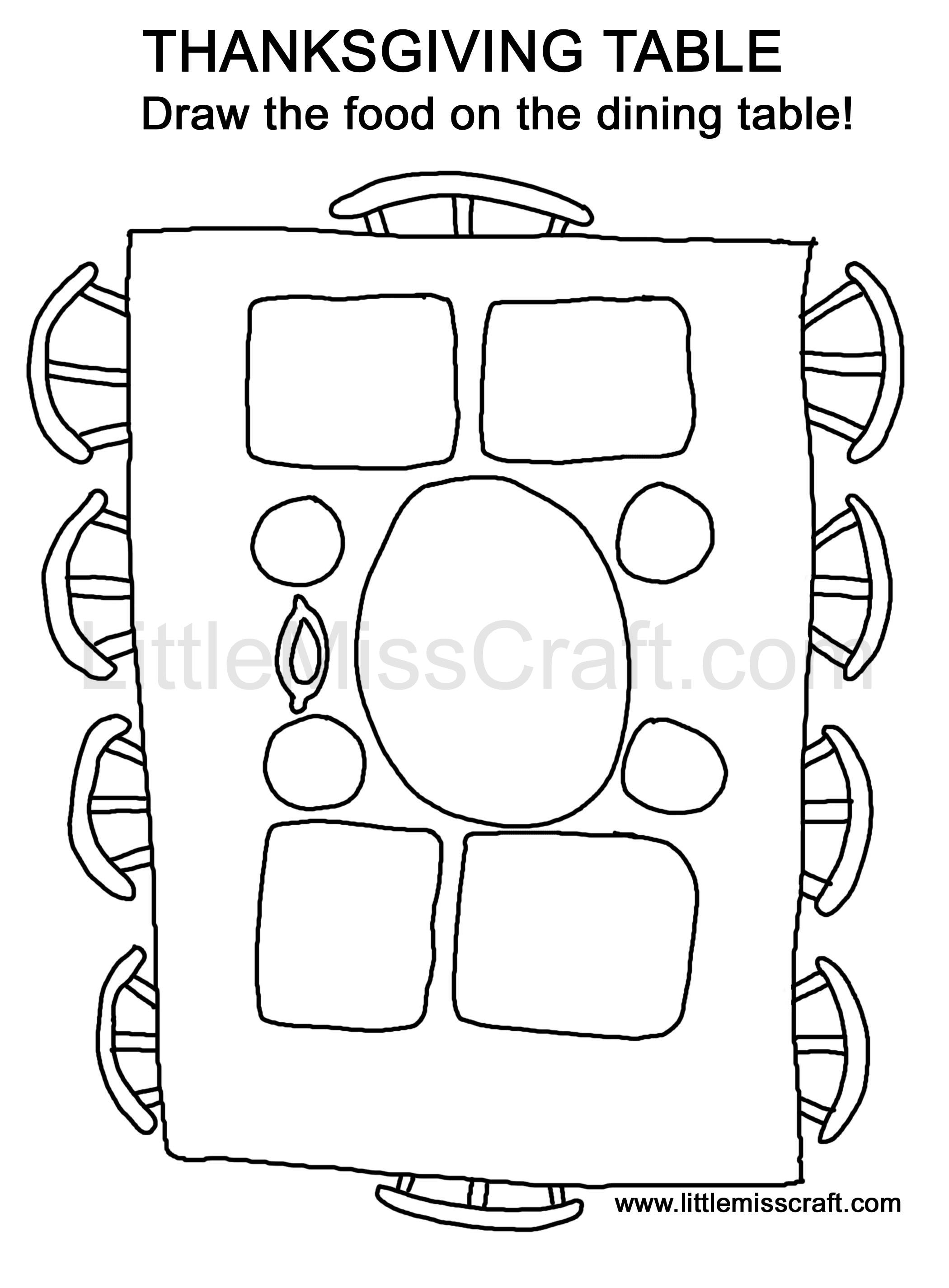 table setting coloring pages - photo #22