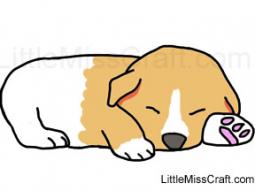 Puppy Sleeping Coloring Page