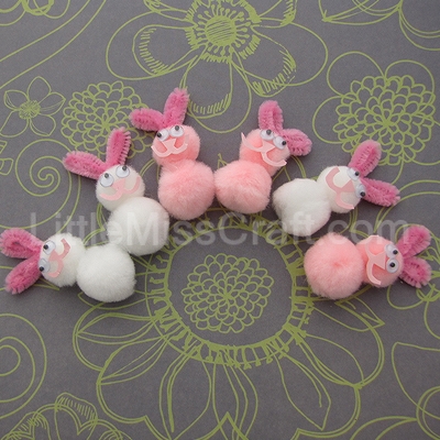 bunny rabbit pom-pom craft tutorial steps